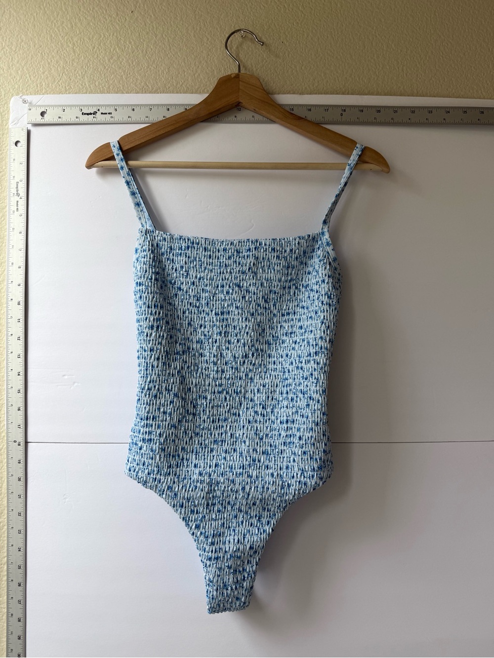 Kulani Kinis Light Blue & White Smocked One-Piece Swimsuit
